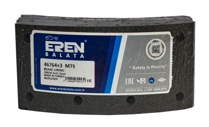 Накладки тормозные ПАЗ 16-3502110 TRAM 370*100 EREN 46764
