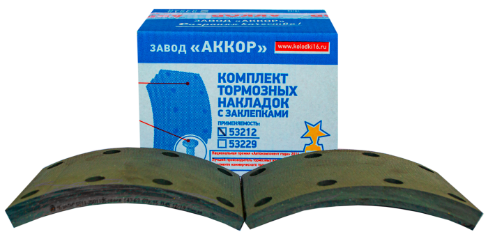 Накладки тормозные с заклепками 53212-3501105